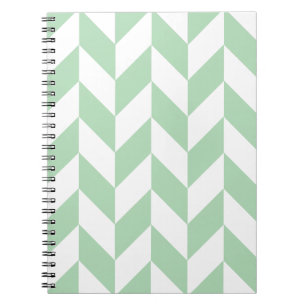 Minze Green Herringbone-Muster Notizblock