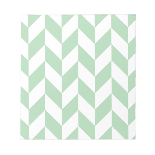 Minze Green Herringbone-Muster Notizblock (Vorderseite)