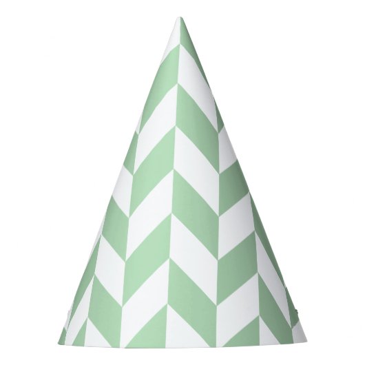 Minze Green Herringbone-Muster Partyhütchen (Vorderseite)