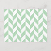 Minze Green Herringbone-Muster Postkarte (Vorderseite)