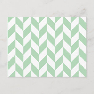 Minze Green Herringbone-Muster Postkarte
