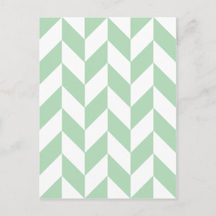 Minze Green Herringbone-Muster Postkarte