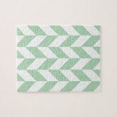 Minze Green Herringbone-Muster Puzzle (Horizontal)