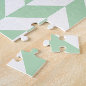 Minze Green Herringbone-Muster Puzzle (Seite)