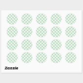 Minze Green Herringbone-Muster Runder Aufkleber (Blatt)