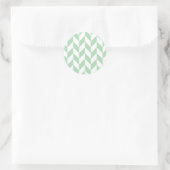 Minze Green Herringbone-Muster Runder Aufkleber (Tasche)