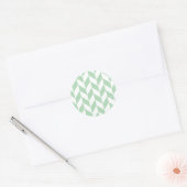 Minze Green Herringbone-Muster Runder Aufkleber (Umschlag)