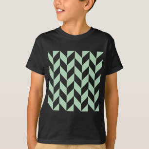 Minze Green Herringbone-Muster T-Shirt