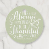 Minze Green immer dankbar Zitat Erntedank Geschenkanhänger (Rückseite)