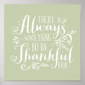 Minze Green immer dankbar Zitat Erntedank Poster (Vorne)