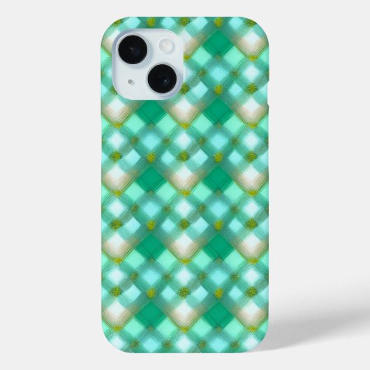Minze Green Kariert Phone Case (Rückseite)