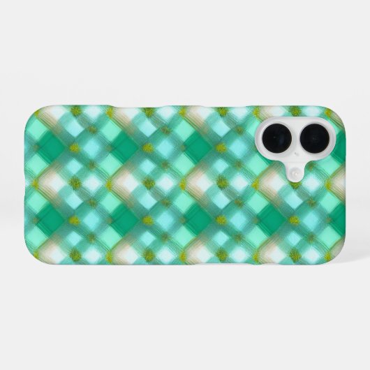Minze Green Kariert Phone Case iPhone 16 Hülle (Rückseite (Horizontal))
