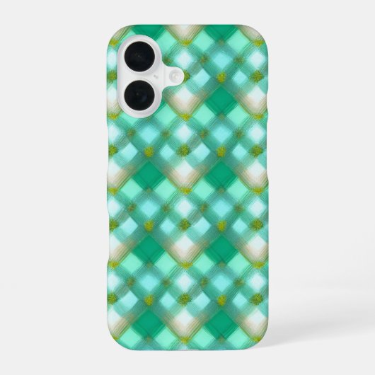 Minze Green Kariert Phone Case iPhone 16 Hülle (Rückseite)