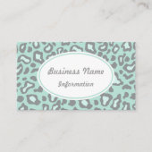 Minze Green Leopard Business Cards Visitenkarte (Vorderseite)