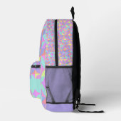 Minze Green Lila Blue Pink Mitte des Jahrhunderts Bedruckter Rucksack (Rechts)