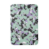Minze Green & Lila Camouflage Camouflage Print Badematte (Vorderseite Vertikal)