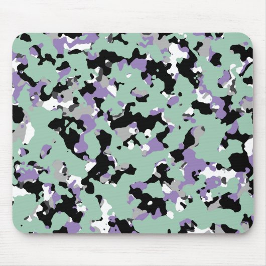 Minze Green & Lila Camouflage Camouflage Print Mousepad (Vorne)