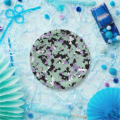Minze Green & Lila Camouflage Camouflage Print Par Pappteller (Party)