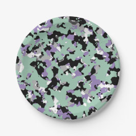 Minze Green & Lila Camouflage Camouflage Print Par Pappteller