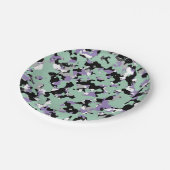 Minze Green & Lila Camouflage Camouflage Print Par Pappteller (Schrägansicht)