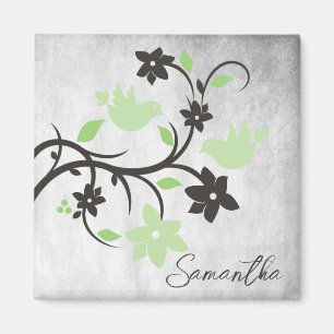 Minze Green Lovebirds Personalisiert Magnet