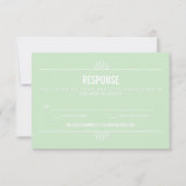 Minze Green Modern Typografy and Blume RSVP Card (Vorderseite)