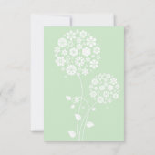 Minze Green Modern Typografy and Blume RSVP Card (Rückseite)