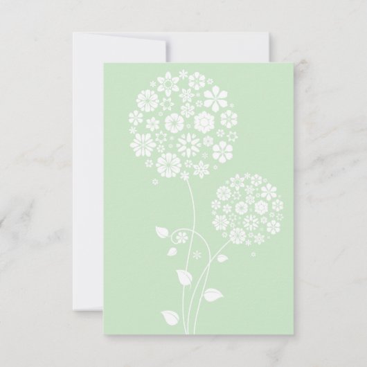 Minze Green Modern Typografy and Blume RSVP Card (Rückseite)