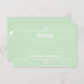 Minze Green Modern Typografy and Blume RSVP Card (Vorne/Hinten)