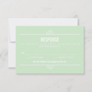 Minze Green Modern Typografy and Blume RSVP Card