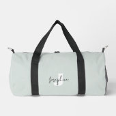 Minze Green Moderne Minimalistisch Mit Monogramm Duffle Bag (Vorderseite)