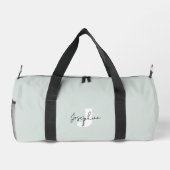Minze Green Moderne Minimalistisch Mit Monogramm Duffle Bag (Rückseite)