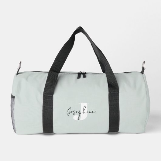Minze Green Moderne Minimalistisch Mit Monogramm Duffle Bag (Rückseite)
