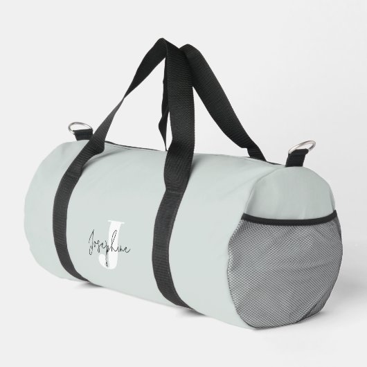 Minze Green Moderne Minimalistisch Mit Monogramm Duffle Bag (Rechte Ecke)