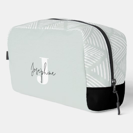 Minze Green Moderne Minimalistisch Mit Monogramm Waschbeutel (Rechte Ecke)