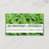 Minze Green Naturopath Termin Business Card (Rückseite)