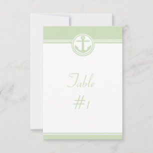 Minze Green Nautical Anchor Empfang Table Card Einladung