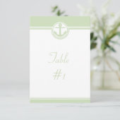 Minze Green Nautical Anchor Empfang Table Card Einladung (Stehend Vorderseite)