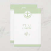 Minze Green Nautical Anchor Empfang Table Card Einladung (Vorne/Hinten)