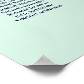 Minze Green & Navy 15 Table Wedding Seating Chart Poster (Ecke)