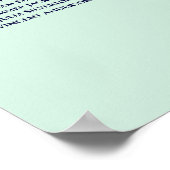 Minze Green & Navy 20 Table Hochzeitstabelle Poster (Ecke)