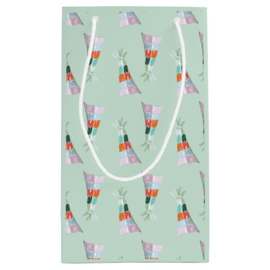 Minze Green Niedlich Fox Party Hat Woodland Geburt Kleine Geschenktüte (Rückseite)