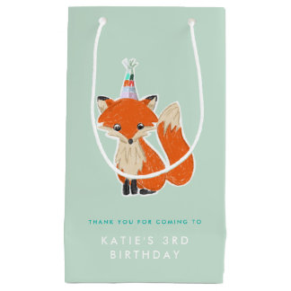 Minze Green Niedlich Fox Party Hat Woodland Geburt Kleine Geschenktüte