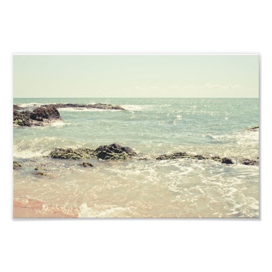 Minze Green Ocean Pastel Beach Fotografie (Vorne)