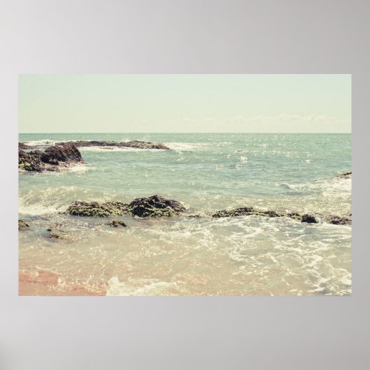 Minze Green Ocean Pastel Beach Fotografie Poster (Vorne)