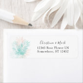 Minze Green & Pink Palm Leaf Rücksendeadresse Etik (Insitu)