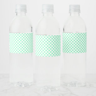 Minze Green Polka Dot Muster Liebe Ball Print Nied Wasserflaschenetikett