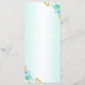 Minze Green Princess Kleid Quinceañera Geburtstag Menükarte (Rückseite)