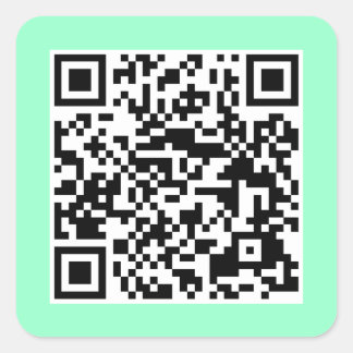 Minze Green QR CODE-Aufkleber Quadratischer Aufkleber