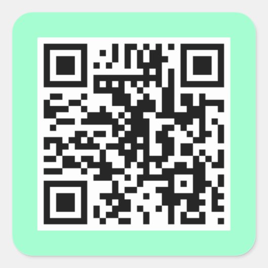 Minze Green QR CODE-Aufkleber Quadratischer Aufkleber (Vorderseite)